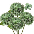 DILATATA 4 Pcs Dried Touch Hydrangeas Artificial Flowers 17" Tall Large Silk Hydrangea Stems Fake Hydrangea Arrangements for Home Office Table Centerpieces-Green Hydrangea - color: Dark Sea Green, size: 4PCS
