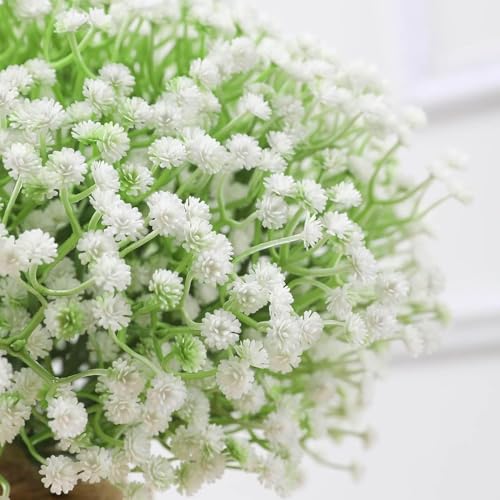 150 Pcs Babys Breath Artificial Flowers,Artificial Babys Breath Flowers,Fake Flowers Silk Plastic Artificial Gypsophila Realistic Flower for Wedding Home DIY Decoration (150 PCS)