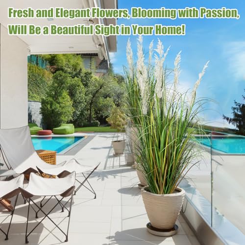 4ft Tall Artificial Pampas Grass, 4 Pcs Faux Plants for Indoor Outdoor Floor Decor, Large Greenery for Garden Patio Home Lobby - color: 4pack Green