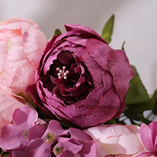 Duovlo Fake Flowers Vintage Artificial Peony Silk Flowers Wedding Home Decoration,Pack of 1 (New Sweetened Bean) - color: New Sweetened Bean