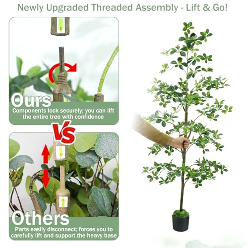 Caxchiling Artificial Black Olive Tree 6FT, Fake Potted Tree for Indoor Outdoor, Lifelike Faux Floor Plants with Moss Topper and Cotton Basket, Home Office Living Room Bedroom Doorway Hallway Decor - color: Black Olive