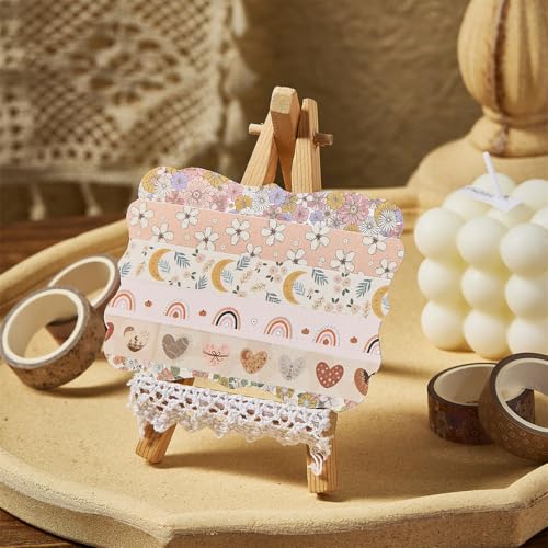 Boho Washi Tape Set 10 Rolls Cute Masking Graphic Floral Pattern Decorative Tapes for Arts, DIY Crafts, Journals, Planners, Scrapbook, Wrapping (Warm) - color: Warm