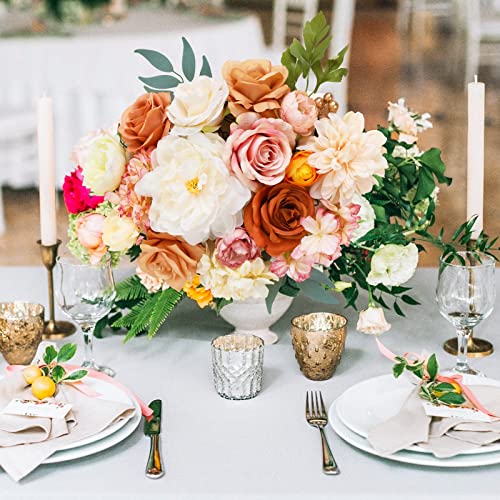 AmyHomie Champagne Artificial Flowers Combo Silk Mix Peony Rose Hydrangea Fake Flowers w/Stem for DIY Wedding Bouquets Centerpieces Arrangements Table Party Bridal Baby Shower Home Fall Decor - color: Champagne