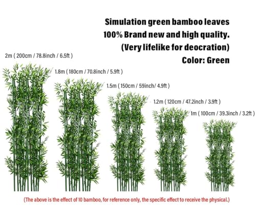 3ft 4ft 5ft 6ft 6.5ft 7ft Extra Tall Artificial Plants Trees with Bamboo Trunks, Fake Bamboo Silk Faux Tree Garden Fence Privacy Screen DIY Decor Outdoor Indoor(30 Pack,1m/3.3ft Tall) - color: 30 Pack, size: 1m/3.3ft Tall