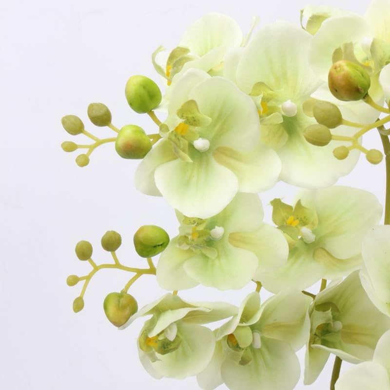 4-Pcs Artificial Flowers Real Touch Latex Phalaenopsis 17.7inch Artificial Orchid Stem Bouquets for Wedding Party Home Garden Decor,Green - color: Green