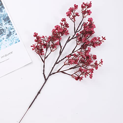 Hananona 10 Pcs Babys Breath Artificial Gypsophila Flowers Halloween Fake Silk Flowers for Home Decor Floral Arrangement Table Centerpieces (10, Burgundy) - color: Burgundy