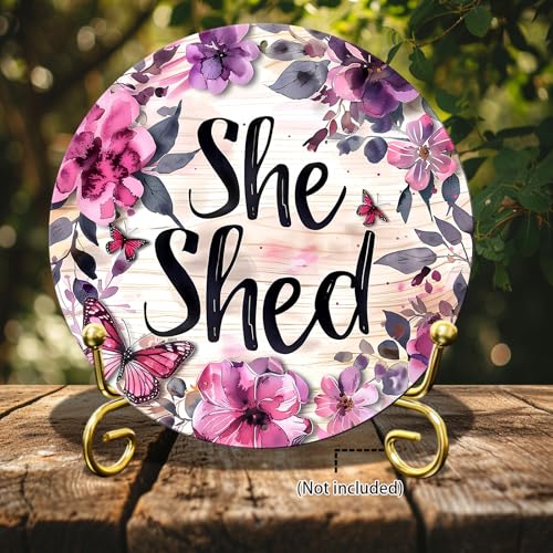 Vintage She Shed Round Metal Sign She Shed Decor Rustic Wreath Wall Decoration for Home Kitchen Garden Women Cave Indoor Outdoor Home Porch Window Decor 12 Inch - color: Thanksgiving 11, size: 12 inches