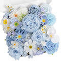 TINGE TIME Fake Flowers Artificial Flowers Peonies Bulbous Chrysanthemum Daisy Hydrangea Sunflower Violets Dahlia Daffodils Epiphyllum Orchid Cherry Blossom Camellia Leyaron (Light Blue) - color: Light Blue