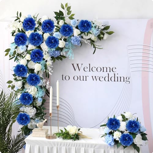 20 Pcs Artificial Flower Peonies, 5" Silk Fake Peonies with 6" Stems No Leaf, Faux Peonies Flowers for Decoration Wedding Home Party Centerpiece Decor Floral Art (Blue) - color: Blue