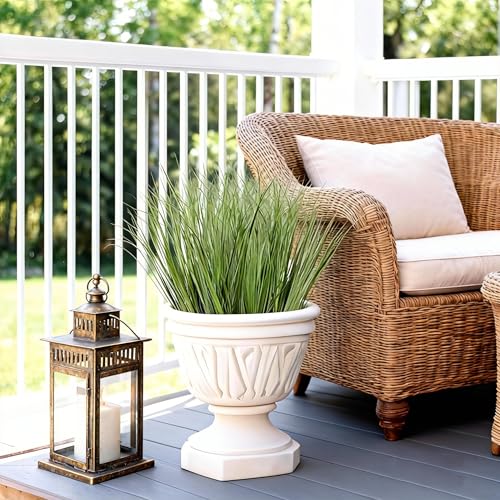 20pcs Artificial Grass Plants, 20.5 inch Faux PVC Onion Grass Wheat Stems for Indoor Outdoor House Garden Office Decoration（Green Red Tail）