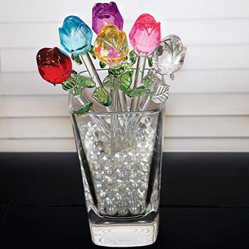 Fox Valley Traders Exquisite Glass Roses S/6