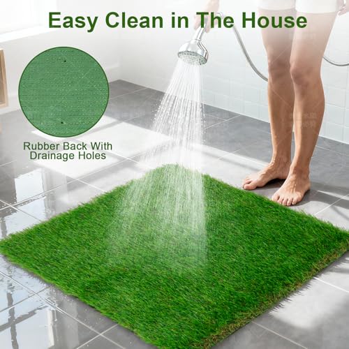 Grass Pee Pads for Dogs, 2-Pack 18 x 23 Inch Artificial Grass Replacement Mats, Reusable Fast-Drain Dog Potty Turf for 20 x 25 Inch Trays, Indoor Puppy Potty Training - size: 2PCS | 18*23