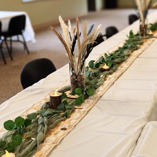 Eucalyptus Garland,Artificial Eucalyptus Leaves Table Greenery Garland Wreath Vines for Wedding Party Table Fireplace Bedroom Wall Room Decor (4PCS)
