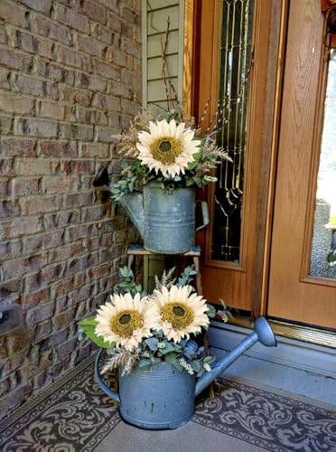 Large Sunflowers Artificial Flowers 8" Full Bloom Long Stem Artificial Sunflower 33" Tall Sun Flowers Giant Silk Sunflowers with Stem Fake Sunflower Floral Arrangement for Home Wedding Decoration - color: Cream White