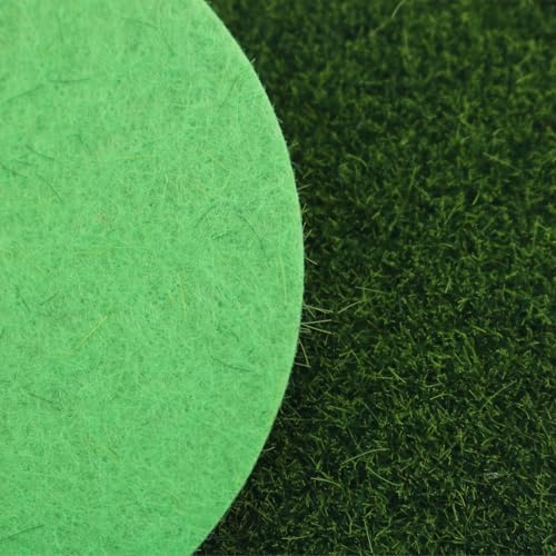 DGZZI 4PCS Round Plastic Artificial Grass Simulated Artificial Moss Miniature Landscape Decor 2.95-Inch Green Plant Outdoor Rug for Mini Dollhouse DIY Decorations