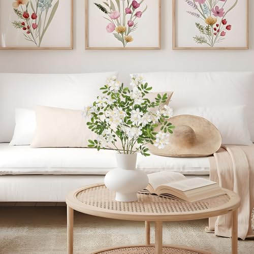 DILATATA Artificial White Flowers 29.5 Inch Long Stem Locust Flower Stems Faux Silk Sophora Japonica Blooms for Home Decor Wedding Centerpieces Wreath Farmhouse Floral Arrangements - color: White