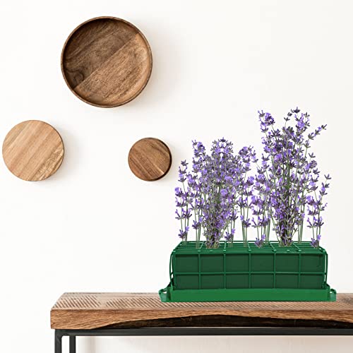 Boao 12 Pieces Floral Foam Cage Holder with Floral Foam for Fresh Flowers Cage Bowl for Table Centerpiece Flower Arrangement, Rectangle, 11.8 x 4.7 x 3.1 Inch