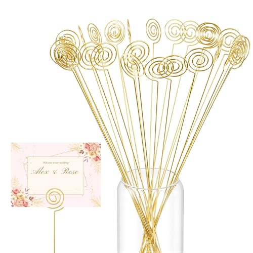 30-Pack Floral Picks Flower Bouquet Decoration Picks - 13 Inch Metal Sticks for Floral Arrangements, Wedding, Party & Craft Decor (Gold Circle) - color: Gold Circle