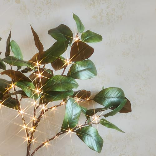 Hairui Lighted Magnolia Tree 4FT 165 LED Fairy Lights, Faux Plant Tree with Lights for Home Holiday Spring Decoration - style: 4FT-Magnolia Tree