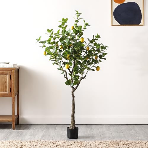 SAFAVIEH Home Collection Faux Artificial 60-inch Decorative Potted Lemon Tree