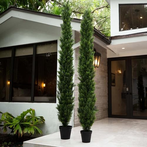 Nearly Natural 9ft. UV Resistant Artificial Cedar Pine Tree (Indoor/Outdoor) - size: 9ft