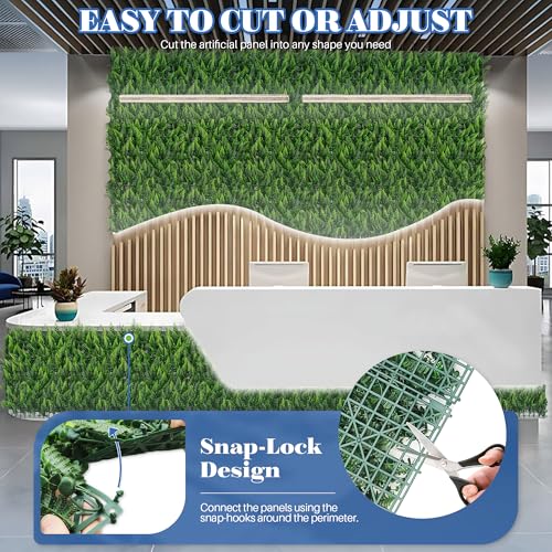 ECOOPTS 20"x20" Faux Ivy Privacy Fence Screen Artificial Boxwood Panels Topiary Hedge Plants for Indoor Outdoor Decoration, #10 Mixed Leaves, 6 Packs - color: #10 Mixed Leaves, size: 20"x20"