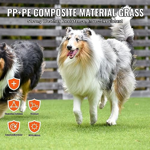 VEVOR Artifical Grass Turf, 5 x 10 ft Thick Grass Rug Indoor Outdoor, 1.38" Realistic Synthetic Grass Mat with Drainage Holes, Perfect for Patio Garden Lawn Home Backyard Dog Mats - size: 5 x 10 FT
