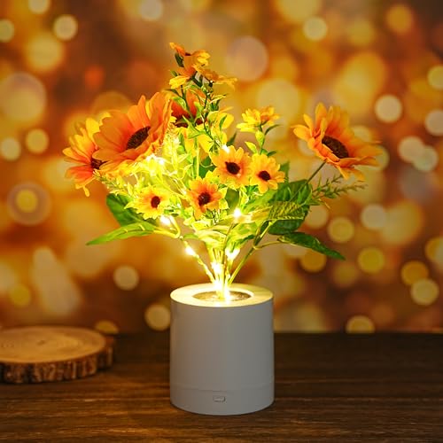 WSYEAR Sunflower Flower Lamp Gifts for Women, Birthday Christmas Ideal Gifts for Mom Granddaughter Girlfriend Friend Wife, Bedroom Bar Coffee - color: Sunflower Flower Lamp