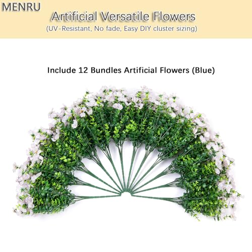 12 Bundles Artificial Flowers for Outdoor UV Resistant and Realistic, Faux Daisy Fake Flowers with Eucalyptus Leaves for Porch, Patio, Planter, Window Box, Home, Garden Decor - color: White