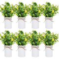 8 Pcs 11.02 Inch Faux Lemon Potted Plants, Realistic Artificial Lemon Trees in Metal Pots for Table Centerpieces, Kitchen Decor & Farmhouse Style, Indoor/Outdoor Use