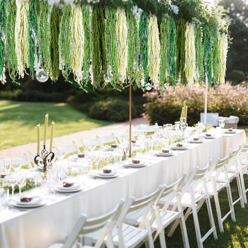 Suncalla 12 Pcs Multi Green Spring Natural Dried Amaranthus Hanging Flowers Amaranthus Artificial Flowers for Wedding Arch Bouquet Floral Garland Wall Home Decoration (23 Inch) - color: Multi Green