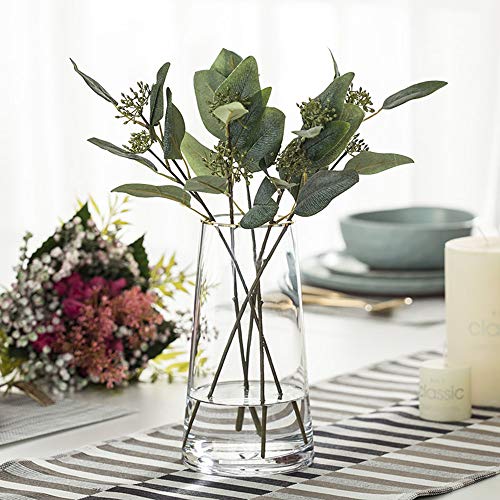 Moden Trapezoid Glass Vase with Gold Mouth for Centerpieces Home Wedding Decoration (1, Small 4.7" x 8.7") - size: Small 4.7" x 8.7"