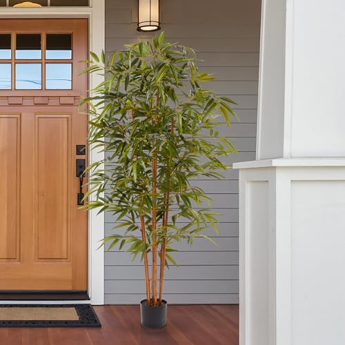 Artificial Bamboo Tree - 6FT Fake Plant with Adjustable Leaves and Pot - Faux Plants Indoor for Home, Restaurant, or Office Décor by Pure Garden