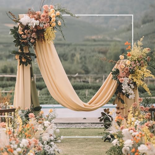 Wokceer Wedding Arch Backdrop Stand Square 7.2 x 6.6 FT White Backdrop Stand Metal Balloon Arch Frame for Wedding Birthday Party Garden Arbor Anniversary Event Decor - color: White, size: 7.2FT x 6.6FT