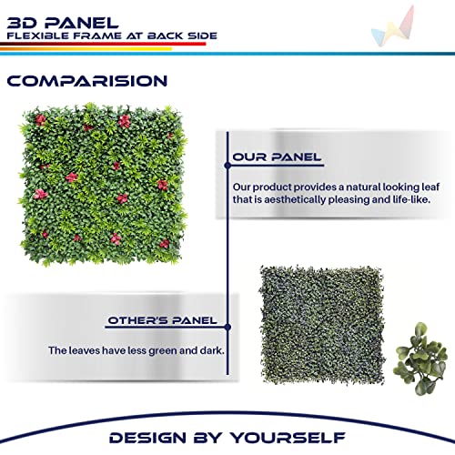 Windscreen4less 1 PC 40"x40" Artificial Boxwood Panels Faux Plant Grass Green Wall Panel Decoration for Outdoor Indoor Garden Backyard (Style 1) - color: 3d Panel Style 1, size: 40"x40"