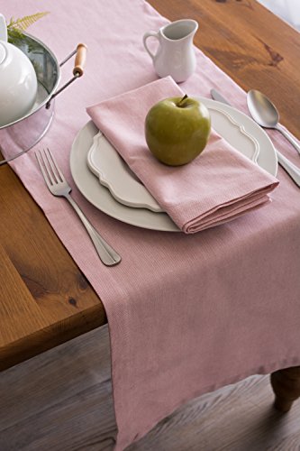 DII Chambray Kitchen, Tabletop Collection, Rose, 14x108 Table Runner - color: Rose, size: 14x108" Table Runner