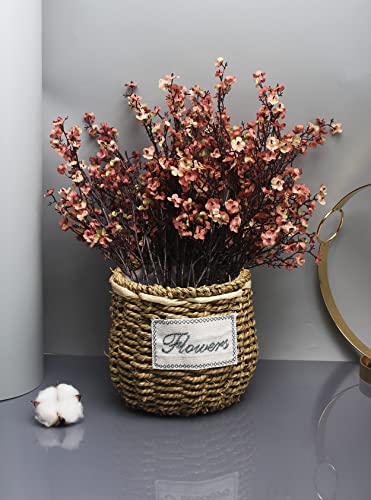 JAKY-Global Babys Breath Silk Artificial Flowers 12 Bundle European Fake Plants Farmhouse Decor Fall Decoration Bouquets DIY Home Garden (Beige Brown-12pcs) - color: Beige Brown, size: 12 Bundles