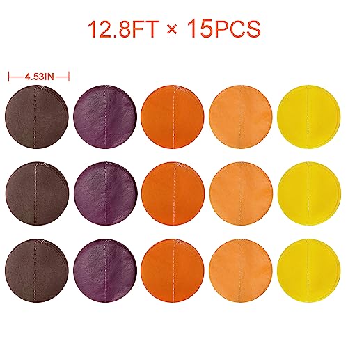 192Ft Fall Party Decorations Big Circle Dots Backdrop Garland Yellow Orange Burgundy Brown Tissue Paper Polka Dot Hanging Streamers for Birthday Wedding Fall Autumn Thanksgiving Harvest Party Supplies - color: Ombre Autumn