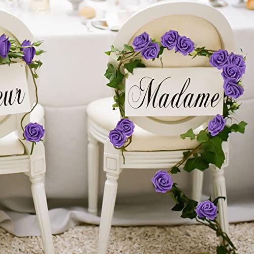 IPOPU Artificial Roses Flowers Heads, 100Pcs Stemless Foam Roses Heads Bulk 3in Fake Flowers for Crafts, Wall Decorations, DIY Wedding Bouquets, Bridal Shower, Party Home Decoration(Dark Purple) - color: Dark Purple