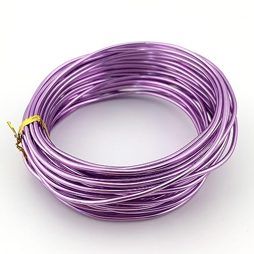11 Yard Aluminum Wire Bendable Metal Wire Jewelry Craft Wire Beading Floral Making Jewelry Making Doll Making (9 Gauge, Light Purple) - color: Light Purple, size: 9 Gauge