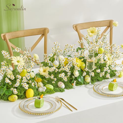 Serwalin 48pcs Small White Daisy Flowers Artificial Bouquet, Realistic Faux Daisy Fake Wildflowers Daisies Arrangements for Home Garden Vase Wedding DIY Home Party Decor (Basket Not Included) - color: White, size: 48PCS