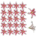 20PCS 6 Inch Large Artificial Lilies Flower Heads with Realistic Stamens, Bulk Silk Fake Lilies for DIY Crafts, Wedding Decor, Cake Decorating, Centerpieces, Home Decor (Pink)