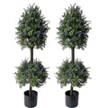 ALL SEASON GREEN Artificial Plants Topiary Tree, 40'' Purple Lavender Faux Flowers Potted Outdoor Plant, Front Porch Decor - size: 40'' Tall