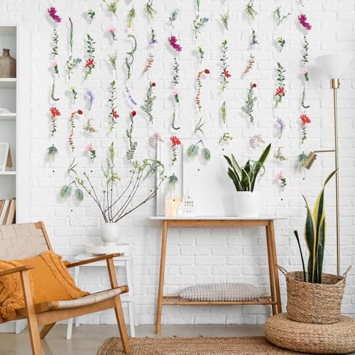 XunYee 6 Pcs 35.4 ft Flower Garlands Artificial Wildflower Vines Floral Hanging Backdrop Fake Flower Garlands Faux Silk Wildflower Vine for Wedding Bridal Shower Home Garden Wall Arch Decor(Spring) - style: Wildflower