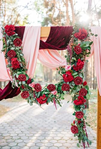 IPOPU 100PCS Burgundy Rose Artificial Flower Heads, 3in Real Looking Stemless Foam Roses Fake Flowers Bulk with Crystal for DIY Craft Wedding Bouquets Arrangements Party Home Decorations(Burgundy) - color: Burgundy With Crystal