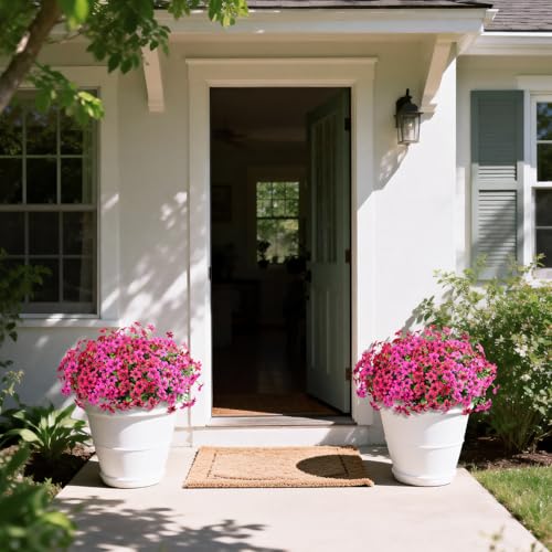 Artificial Flowers Faux Plants for Outdoor Fake Flower Spring Decoration, 12 Bundles Silk Daisy Bulk UV Resistant Realistic for Outside Porch Patio Balcony Planter Yard Garden Home Decor(Pink) - color: Multicolor Blend 3