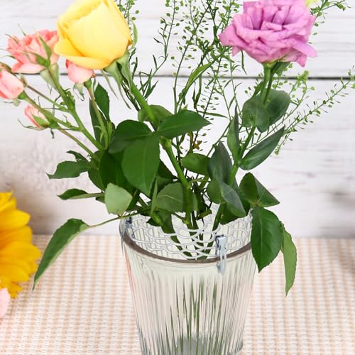 3 Pcs Modern Flower Frog Metal Flower Arrangement Holder Floral Grid Used for Vase Flower Arrangement Art Convenient Stem Holder for Flowers Flower Frog Organizer Metal Lid for Vase (Silver) - color: Silver