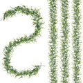 CQURE 4Pcs Faux Eucalyptus Garland, Artificial Eucalyptus Leaves Hanging Vines Table Greenery Garland for Wedding Backdrop Arch Wall Table Party Indoor Outdoor Decor - size: 4 Pack