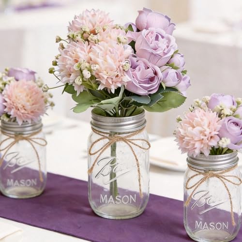 16 Bundles Artificial Flowers Peonies, Lavender and Pink Silk Faux Peony Floral Arrangements Fake Peonies Bundles for DIY Bouquet for Vase Centerpiece Home Wedding Party Centerpiece - color: Lavender & Pink