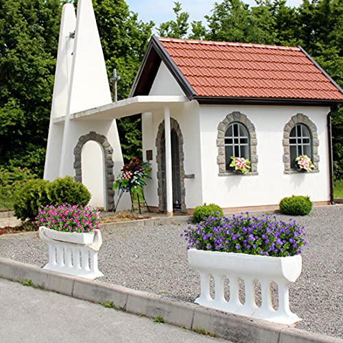 24 Bundles Artificial Flowers Fake Boxwood Shrubs UV Resistant No Fade Faux Greenery Faux Plastic Lotus for Home Garden Hanging Planter Indoor Porch Patio Office Wedding Decoration(Purple) - color: Purple
